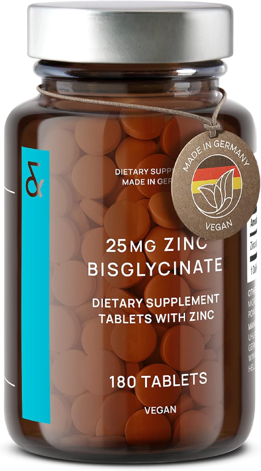 Zinc Bisglycinate 25mg - 180 Tablets - High Dosed with 25mg Vegetable Zinc - Natural Zinc Dietary Supplement - Supports the Immune System and Maintains Normal Skin - Image 2