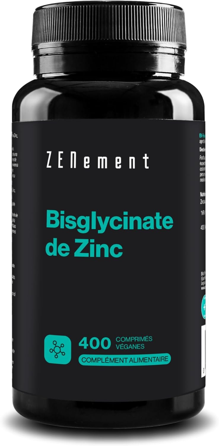Zinc Bisglycinate, 400 Vegan Tablets | Skin, Hair, Nails, Immunity, Fatigue | Highly Bioavailable, Without Digestive Discomfort | 1 Tablet Every 2 Days, 12.5mg Zinc | Zenement - Image 2