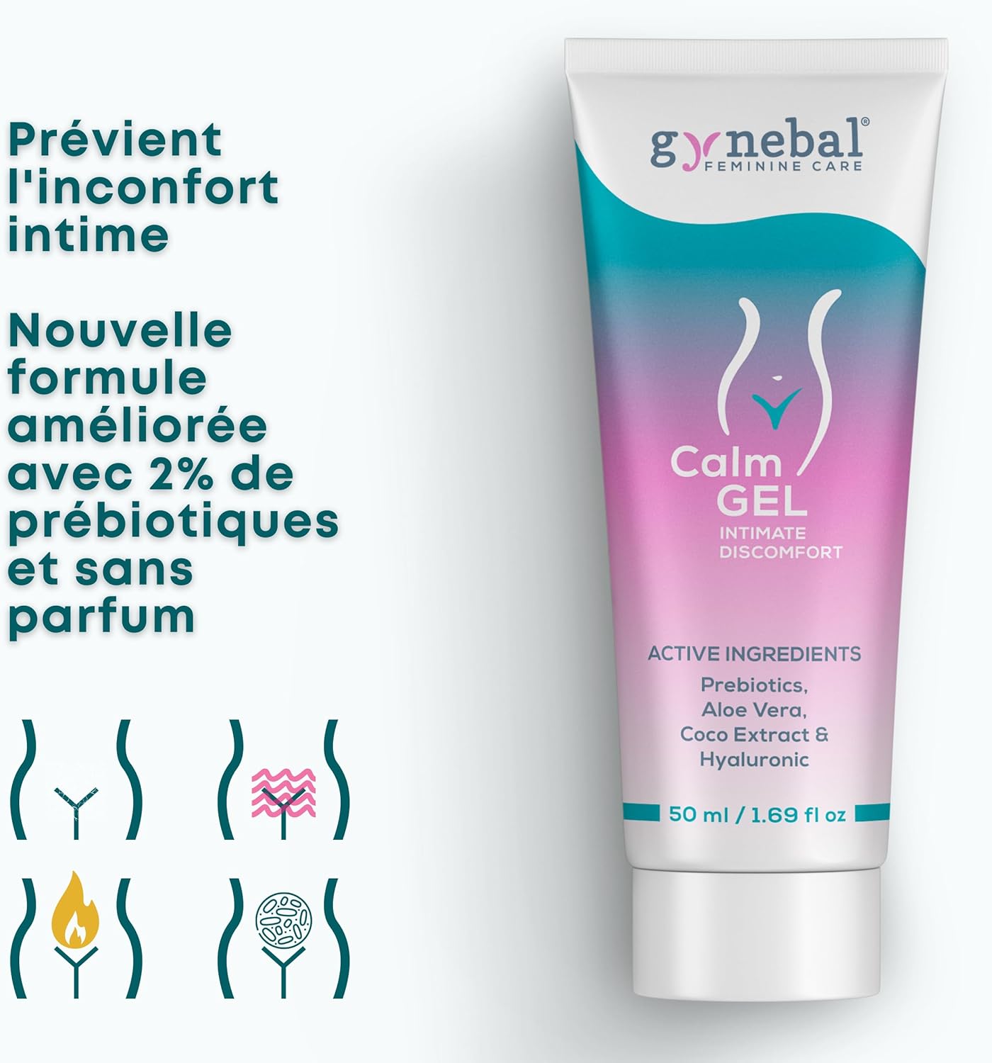 GYNEBAL CALM Intimate Gel with PREBIOTICS - Moisturizing Gel for Vaginal Dryness, Anxiety and Discomfort - Supports Vaginal Flora - External Use for Women (50 ml) - Image 3