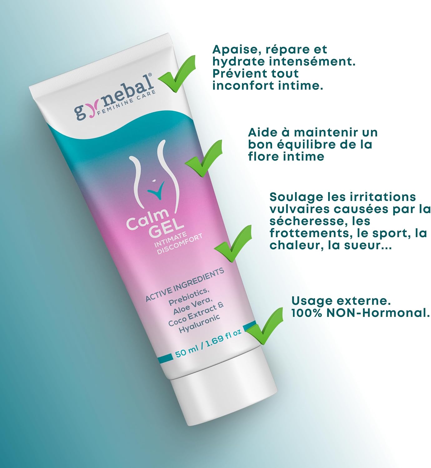 GYNEBAL CALM Intimate Gel with PREBIOTICS - Moisturizing Gel for Vaginal Dryness, Anxiety and Discomfort - Supports Vaginal Flora - External Use for Women (50 ml) - Image 4