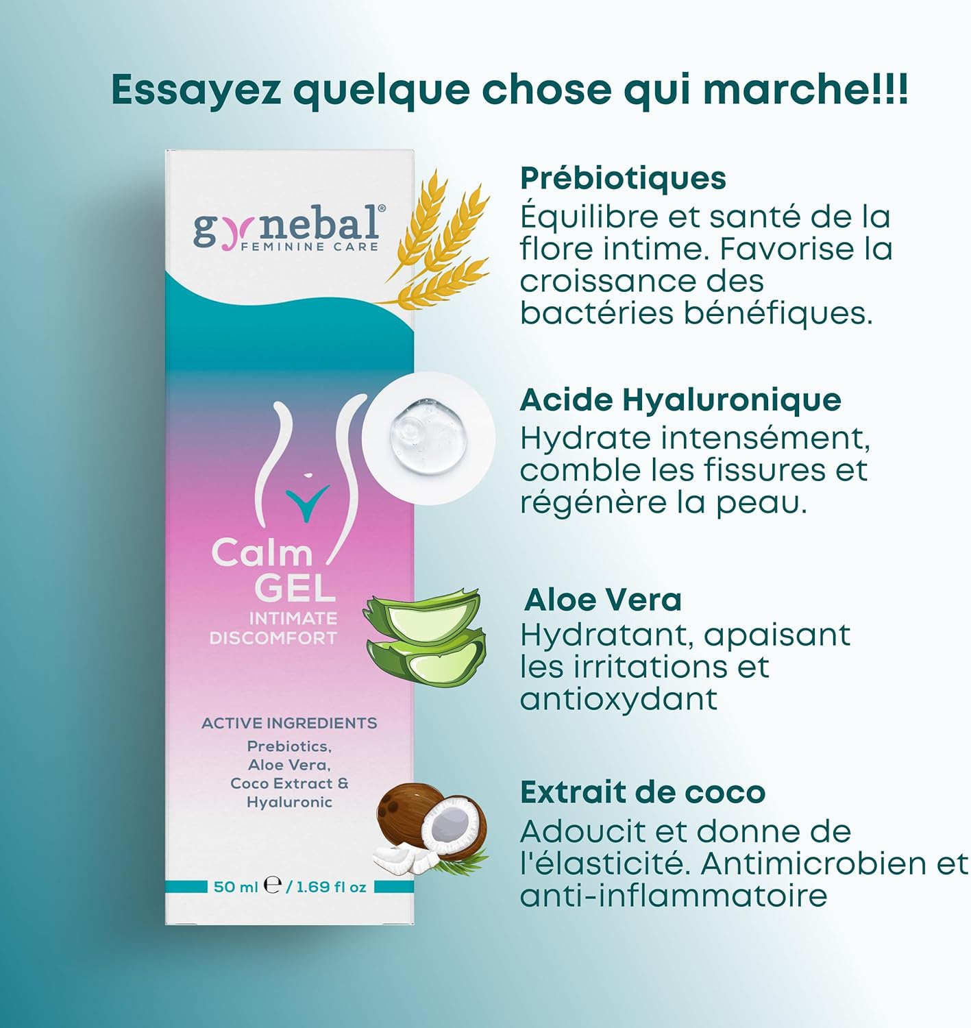 GYNEBAL CALM Intimate Gel with PREBIOTICS - Moisturizing Gel for Vaginal Dryness, Anxiety and Discomfort - Supports Vaginal Flora - External Use for Women (50 ml) - Image 5