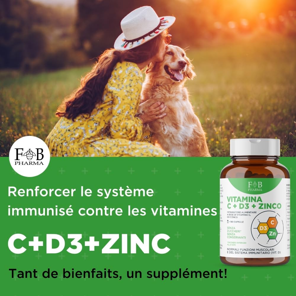 FB Pharma - Vitamin C & D & Zinc Supplement - 180 Vitamin C Capsules - Vitamin D - High Dose Zinc, Multivitamins & Complete Mineral Capsules - Image 5