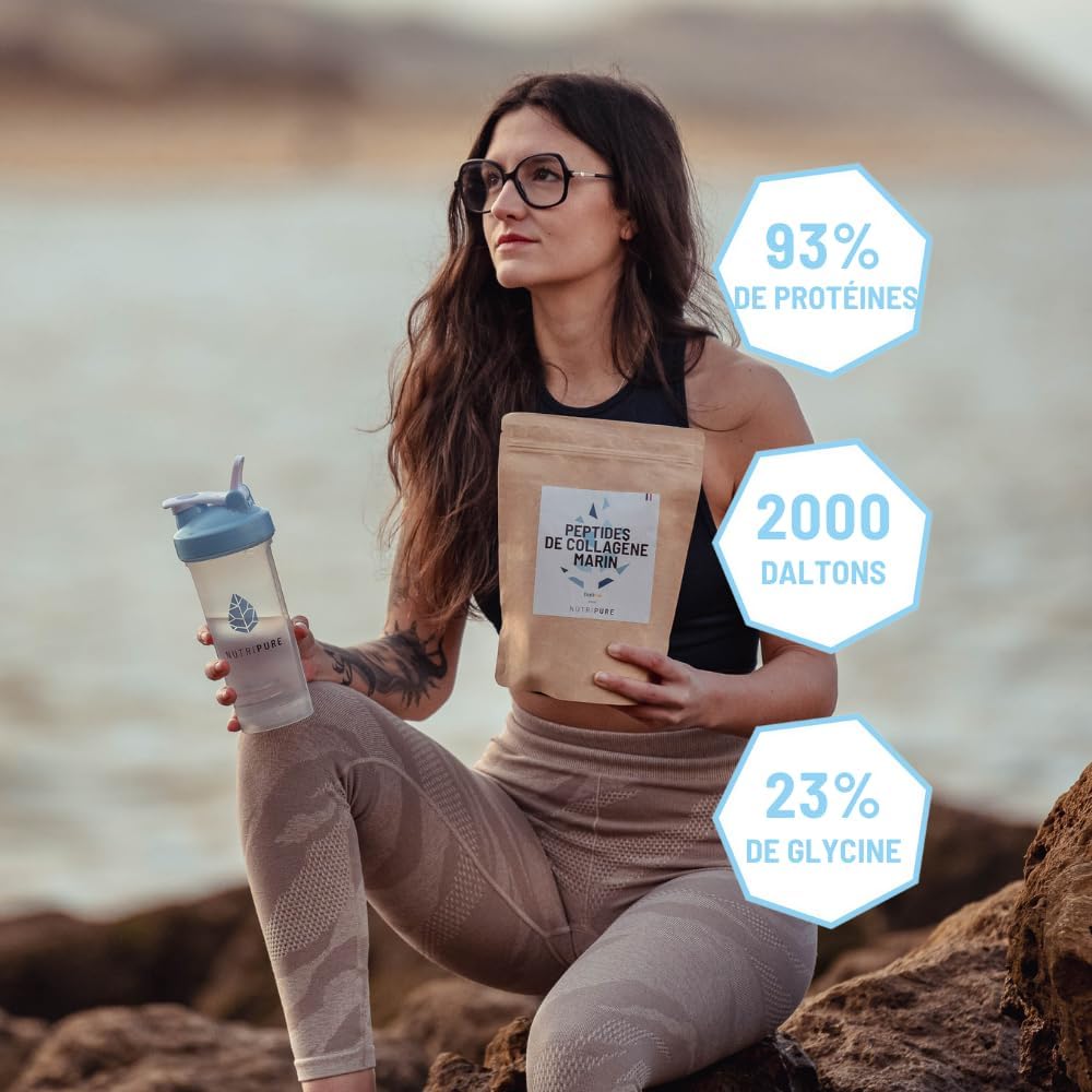 Nutripure | Wild Marine Collagen Powder | Joint Supplement, Hair & Nail Care, Skin | Hydrolized Marine Collagen | Chocolate | Bag of 310g | 1 Month | Made in France - Image 6