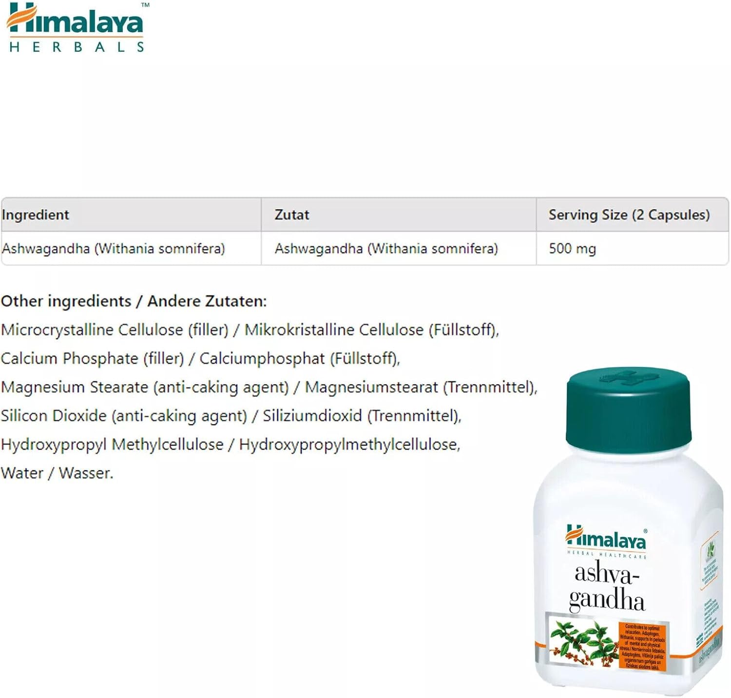 Himalaya - ASHVAGANDHA PURE HERBS | Ashwagandha Capsules | Natural Support for Stress & Energy Management - 60 Capsules - Image 3
