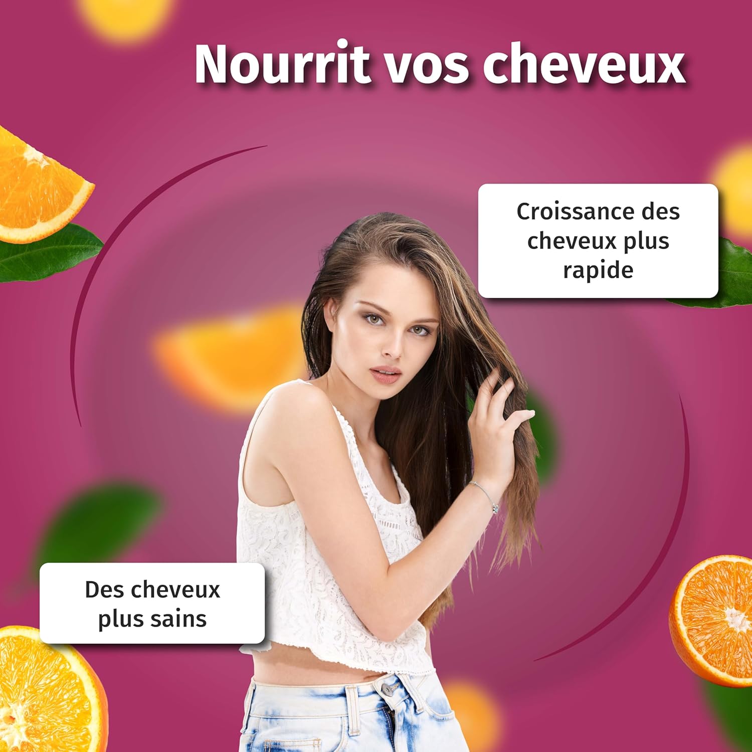 Nature's Finest Hair Vitamins, For Women, Helps Straightening & Regrowth Hair, Rich In Biotin , Reduces Hair Loss, With Collagen, MSM, Vitamin C - 150g - Image 3