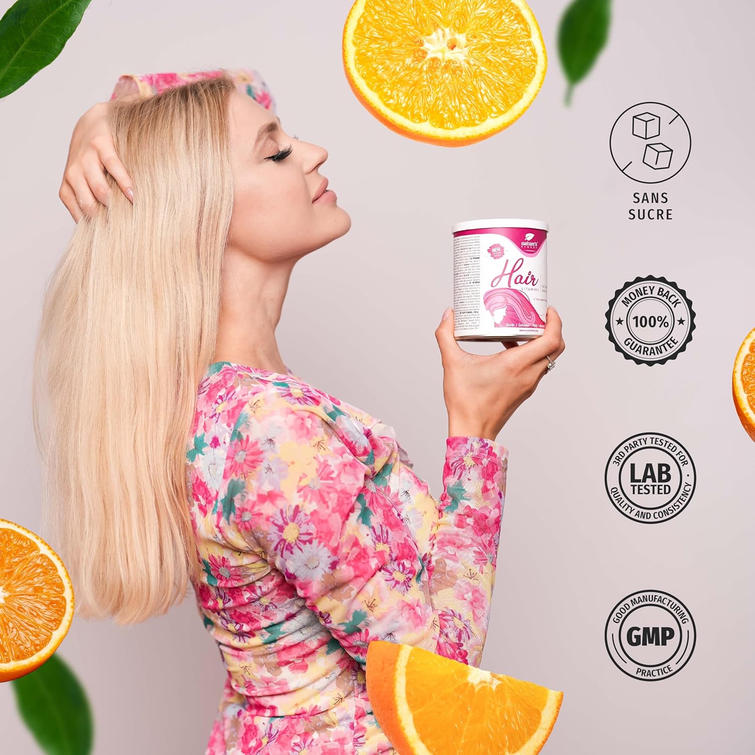 Nature's Finest Hair Vitamins, For Women, Helps Straightening & Regrowth Hair, Rich In Biotin , Reduces Hair Loss, With Collagen, MSM, Vitamin C - 150g - Image 10