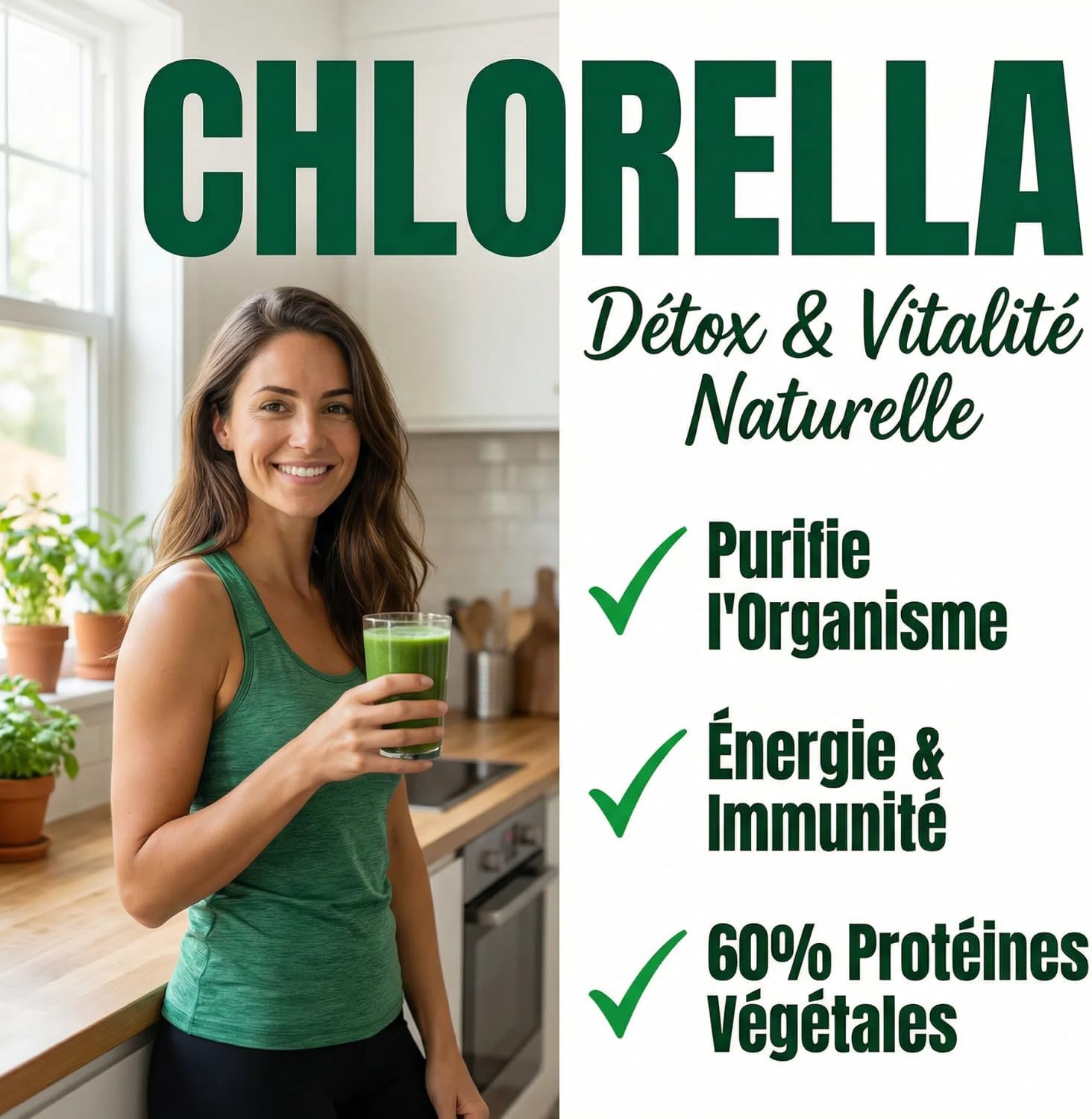 Chlorella Pure Powder | Chlorella Detox Heavy Metals, Chlorophyll | Superfood 60% Protein, Iron, Vitamins | Immunity, Energy, Digestion Support | Radiated Cell Wall | Vulgaris - Image 3