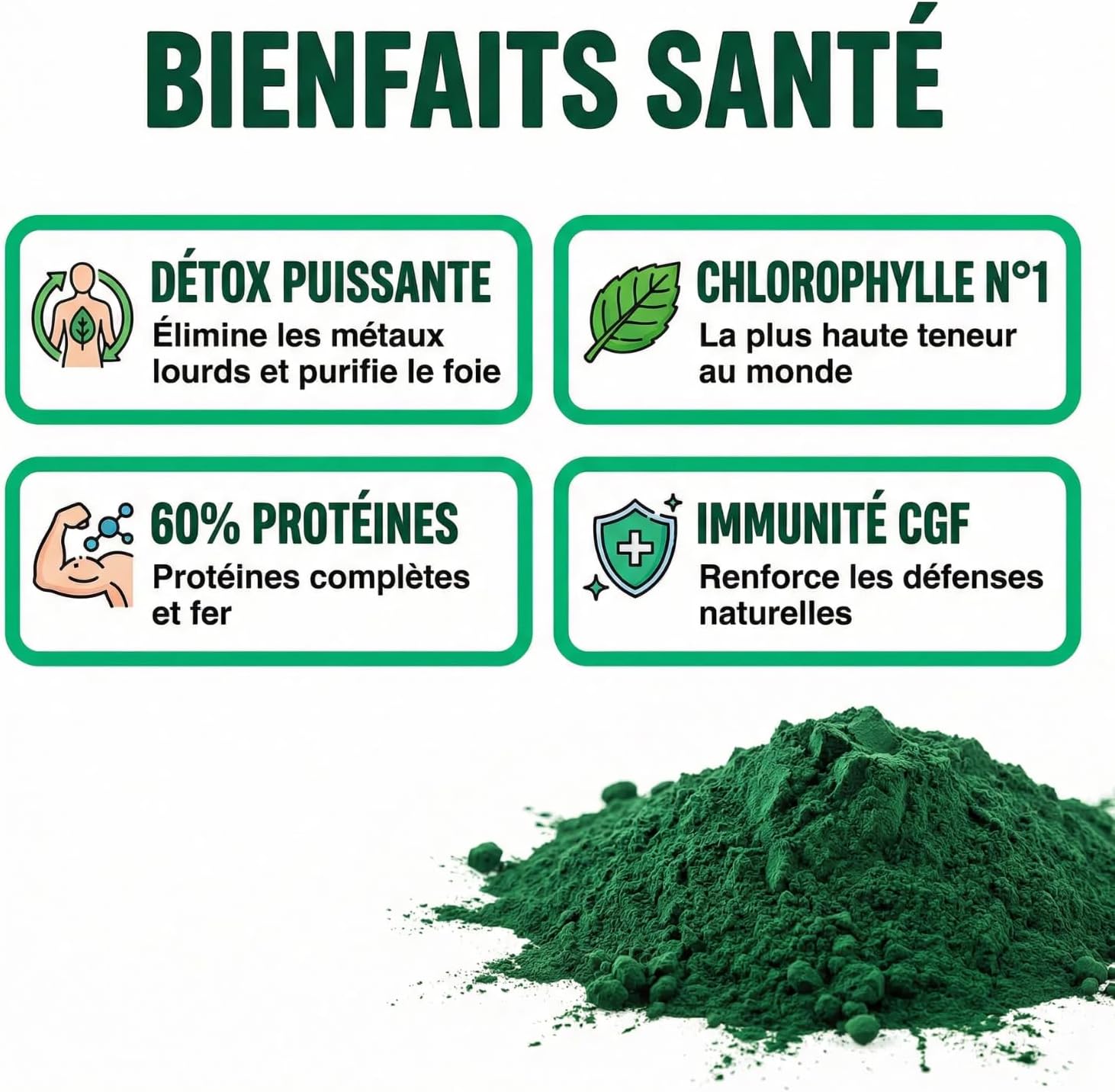 Chlorella Pure Powder | Chlorella Detox Heavy Metals, Chlorophyll | Superfood 60% Protein, Iron, Vitamins | Immunity, Energy, Digestion Support | Radiated Cell Wall | Vulgaris - Image 4