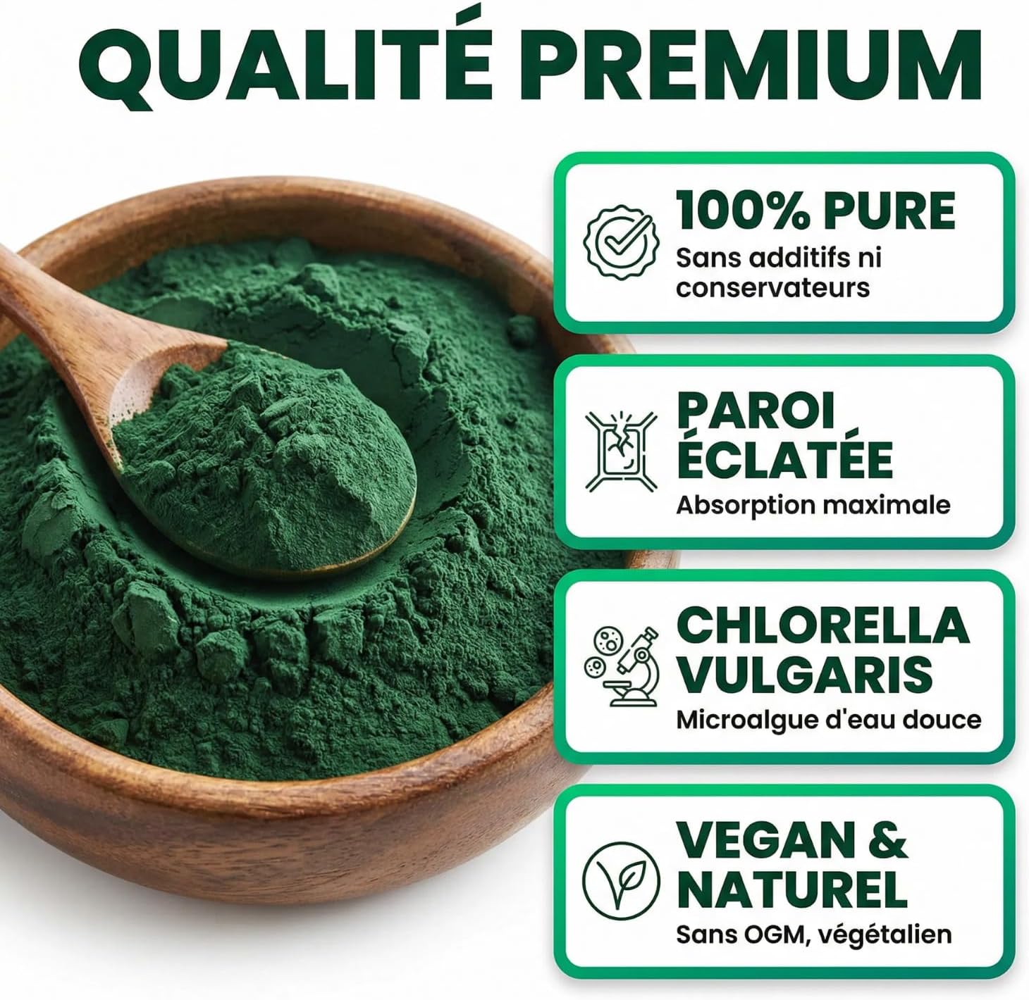 Chlorella Pure Powder | Chlorella Detox Heavy Metals, Chlorophyll | Superfood 60% Protein, Iron, Vitamins | Immunity, Energy, Digestion Support | Radiated Cell Wall | Vulgaris - Image 6