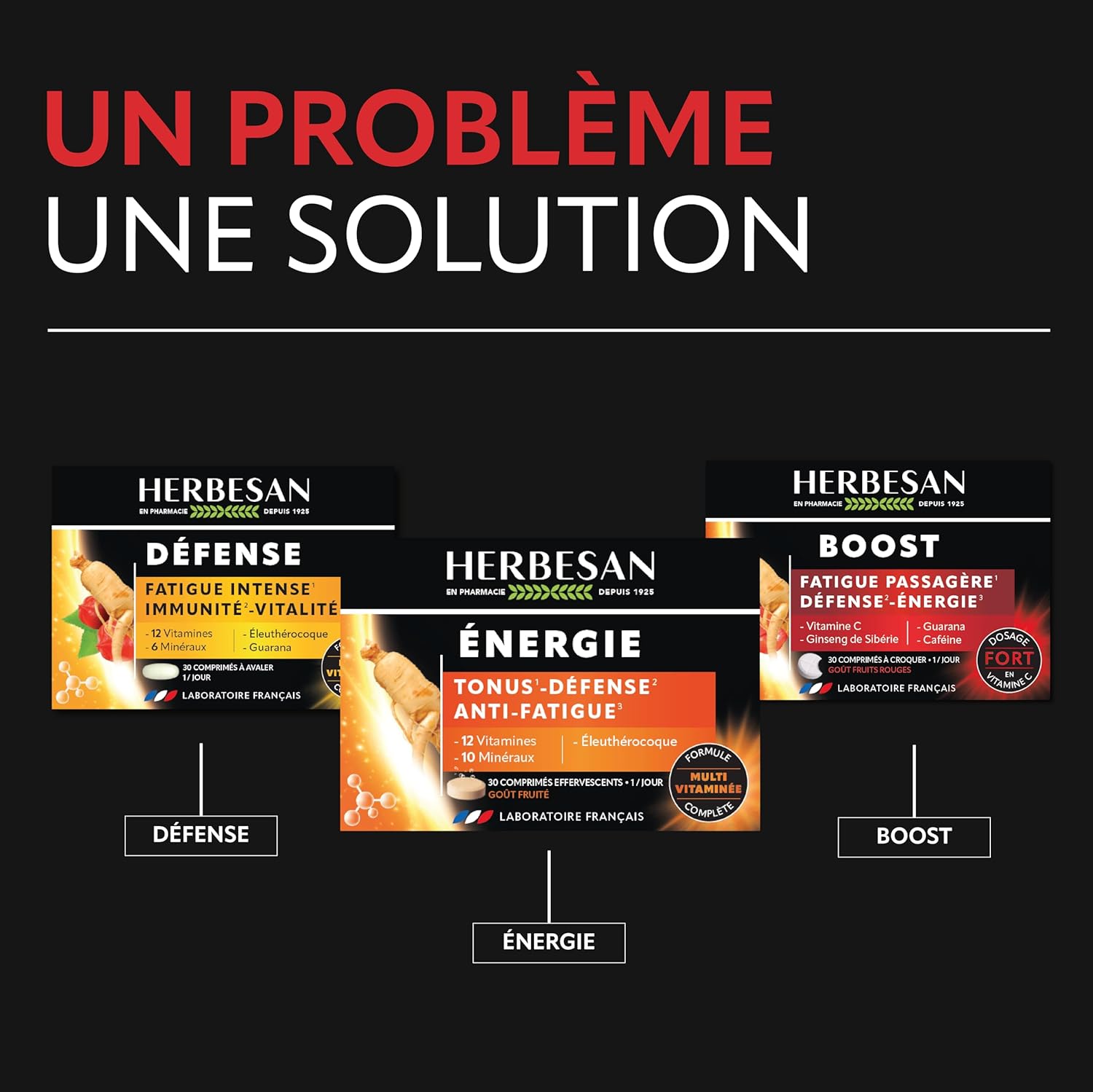 HERBESAN - BOOST COMPLEX - 3 ACTIVES including caffeine - Boost effect - Red fruit taste - Made in France - 30 chewable tablets - Image 7