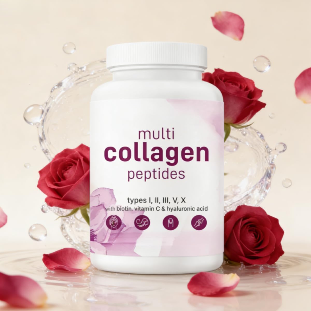 Multi-Collagen Peptides—Type I, Type II, Type V, Type X Hydrolyzed Collagen, Supports Skin, Hair, Nails and Joint Health, Unisex (2 Pcs) - Image 5