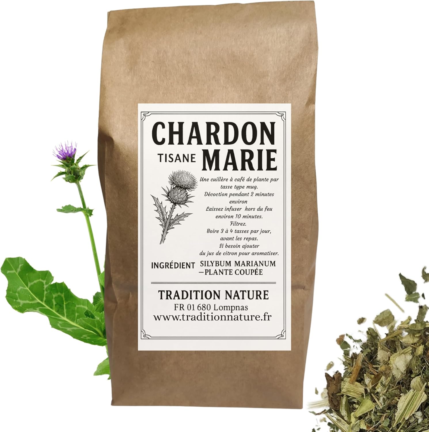 Herbal Tea Cut Milk Thistle (Silybum Marianum) 250 G | Tradition Nature - Image 3