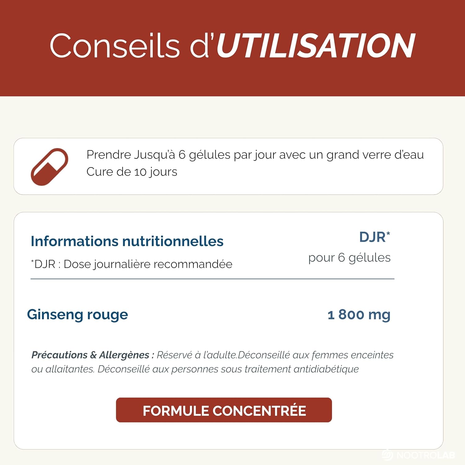 Red Ginseng – Vitality, Energy & Endurance – Adaptogenic Plant – Panax Ginseng Root - 60 Vegetable Capsules – Nootrolab - Image 6