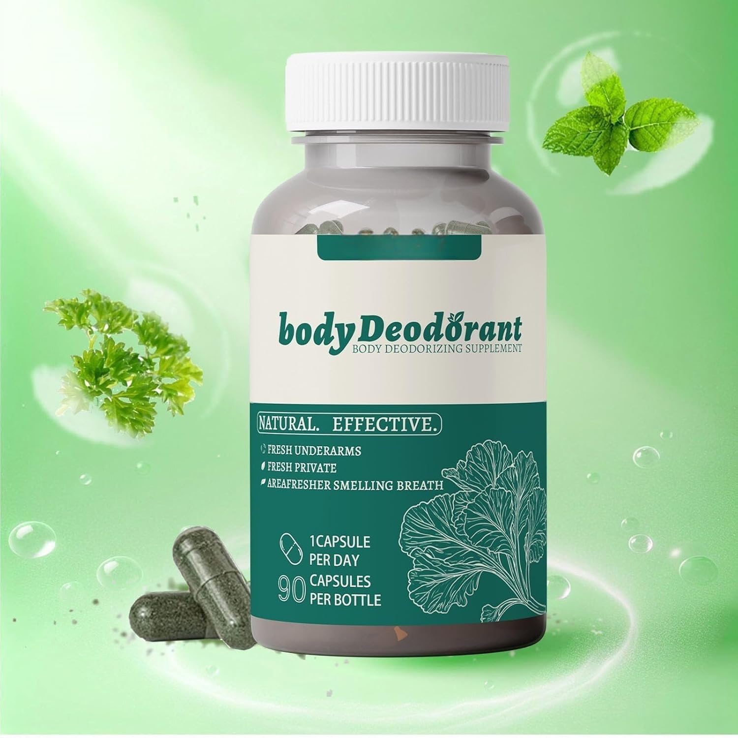 Body Deodorant Supplement, Natural Ingredients, Long Lasting Fresh Body Smell, Good for Gut Health, Healthy Skin, Fresh from Head to Toe - Image 3