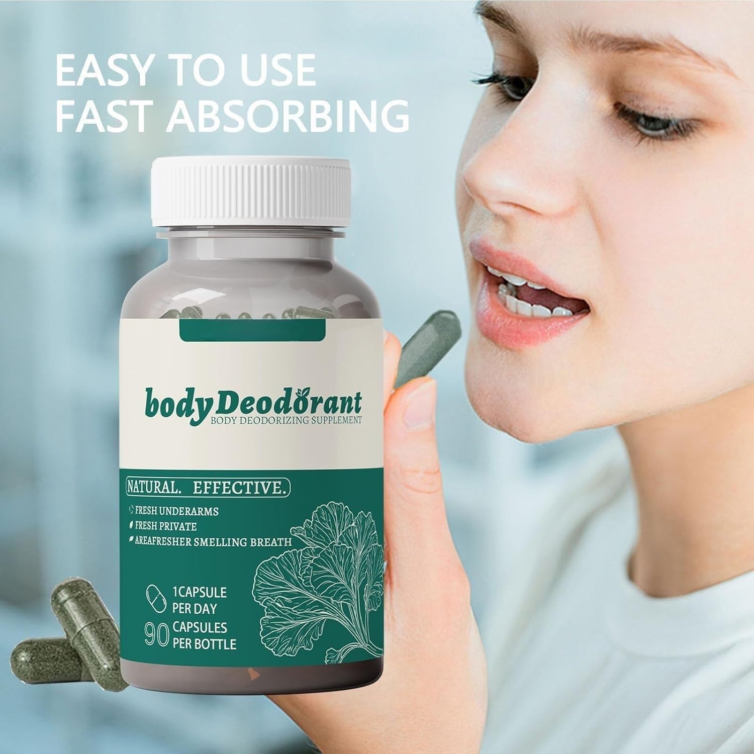 Body Deodorant Supplement, Natural Ingredients, Long Lasting Fresh Body Smell, Good for Gut Health, Healthy Skin, Fresh from Head to Toe - Image 5
