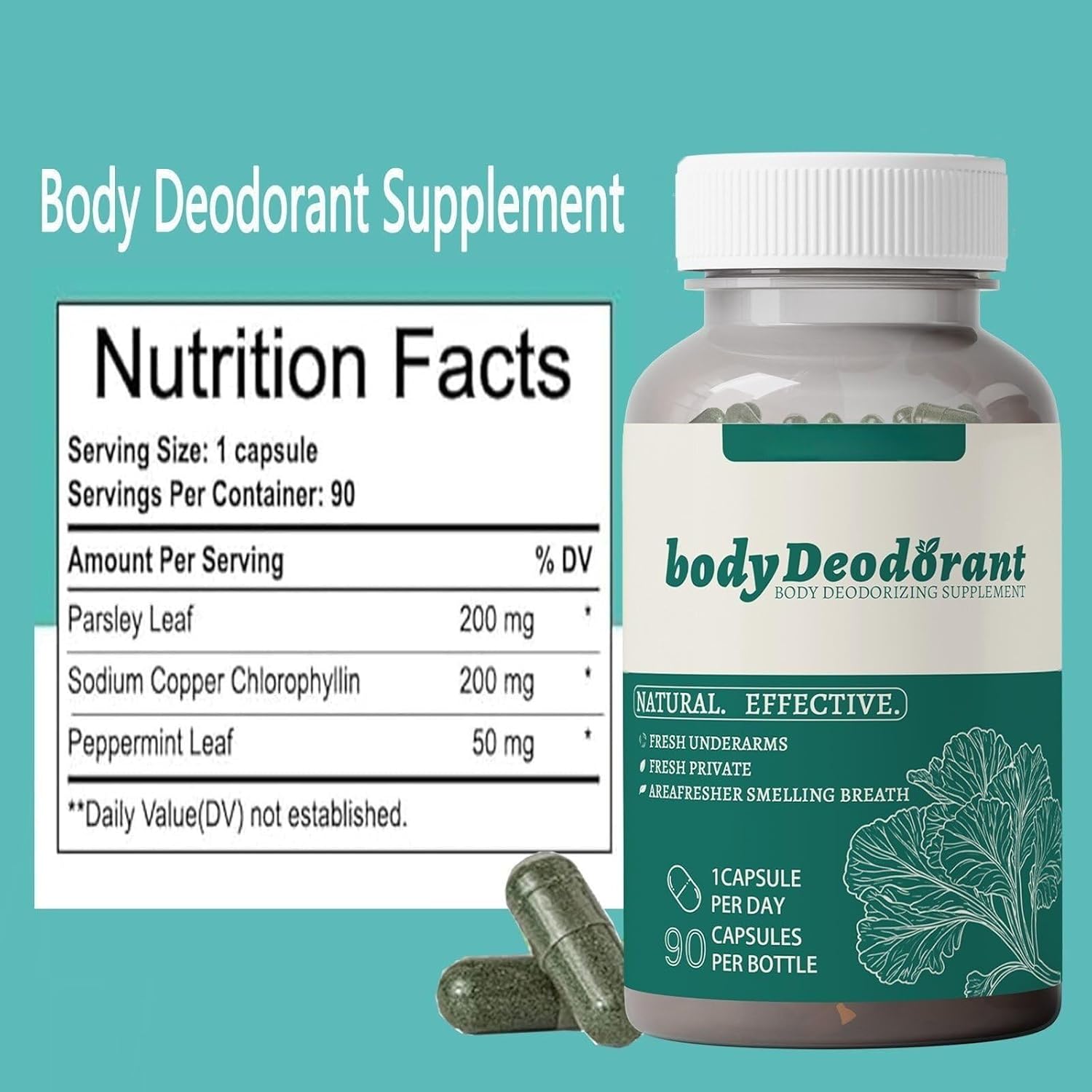 Body Deodorant Supplement, Natural Ingredients, Long Lasting Fresh Body Smell, Good for Gut Health, Healthy Skin, Fresh from Head to Toe - Image 6