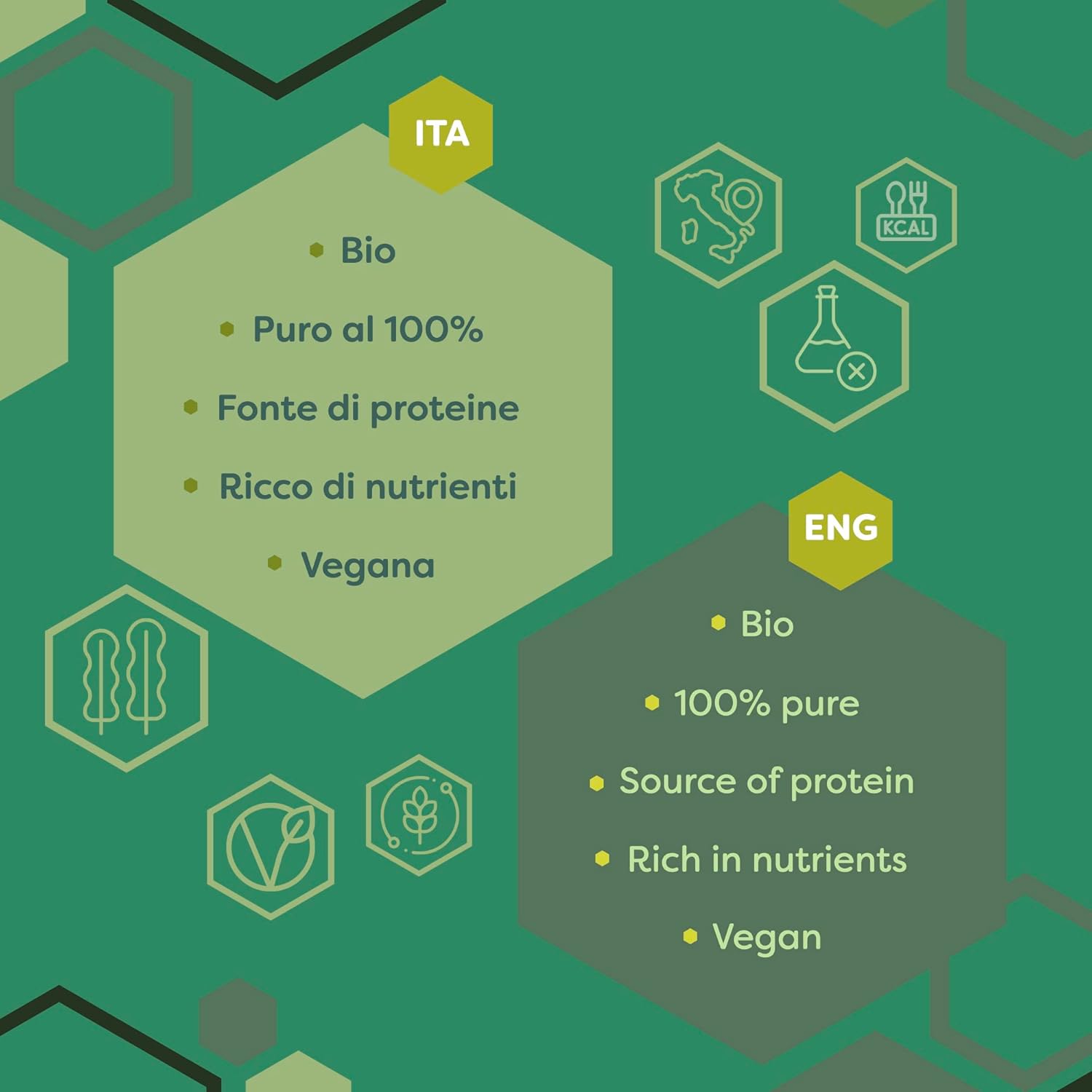 ERBOTECH Organic Spirulina Powder, 100 g Bag, Rich in Protein, Calcium and Vitamins, Rich in Nutrients, Organic Support, Vegan, Made in Italy - Image 3