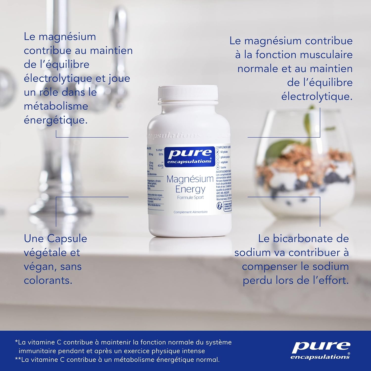 Pure Encapsulations - Magnesium Energy - Sport Formula - Magnesium Bisglycinate and Citrate with Taurine and Vitamin B12 - Fatigue and Energy - Muscle Support - Food Supplement - 60 capsules - Image 4