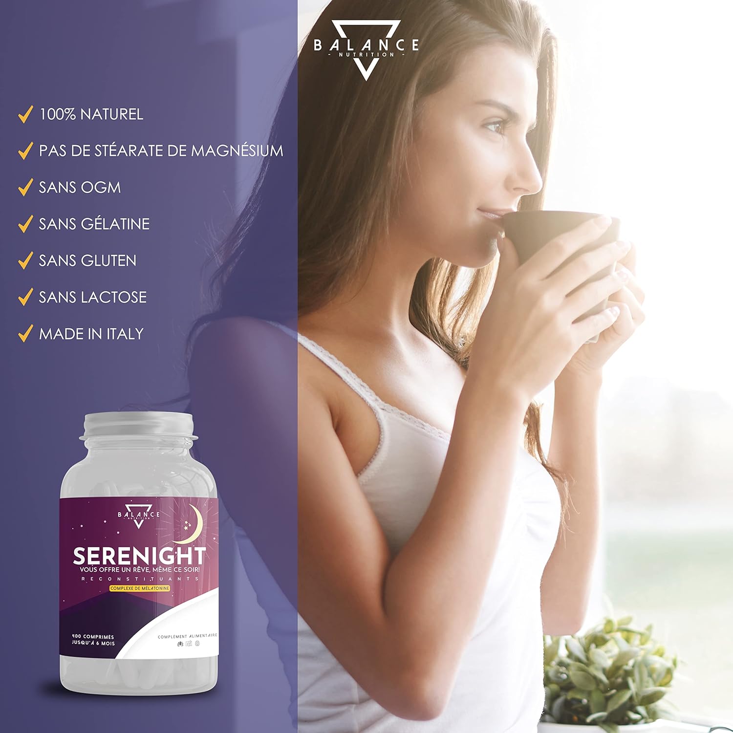 SERENIGHT - 400 Tablets (1+ Year Supply) | Melatonin | Melatonin 1Mg Forte With 5 HTP, Valerian, Linden, & Vitamin B6 | Powerful Somnifere for Sleeping - Image 6