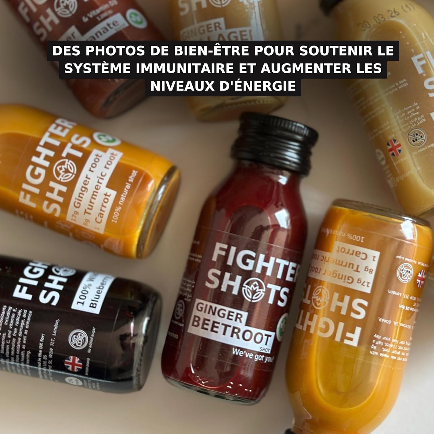 Fighter Shots Ginger Beetroot (12x60 ml) | 100% Natural | No Preservatives | Fresh and Energizing Shots with Beetroot and Ginger - Image 4