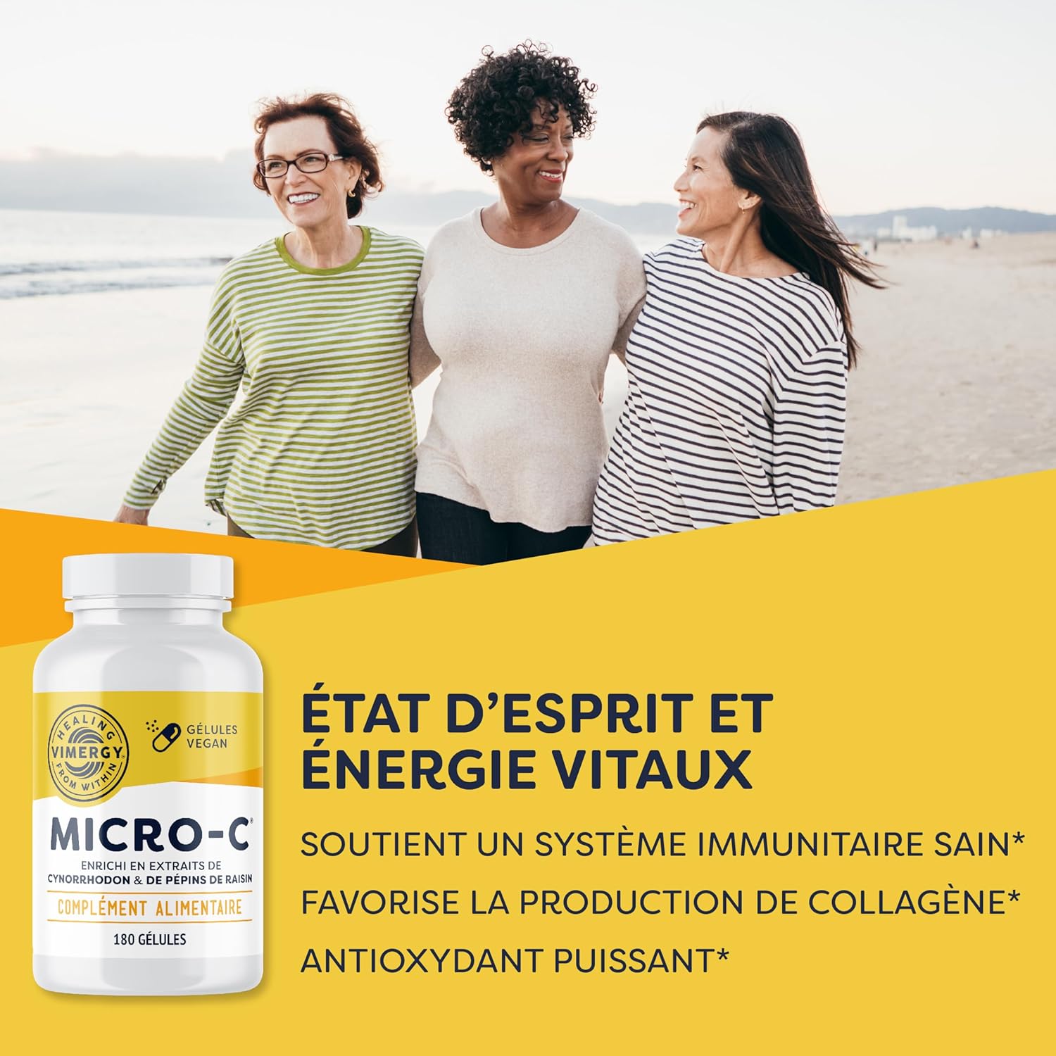 Vimergy Micro-C - Vitamin C Capsules - 500mg Vitamin C, Less Acid - Rose Hip - Immune System, Bone & Muscle Support - Gluten Free - Kosher - Vegan (180 Capsules) - Image 3