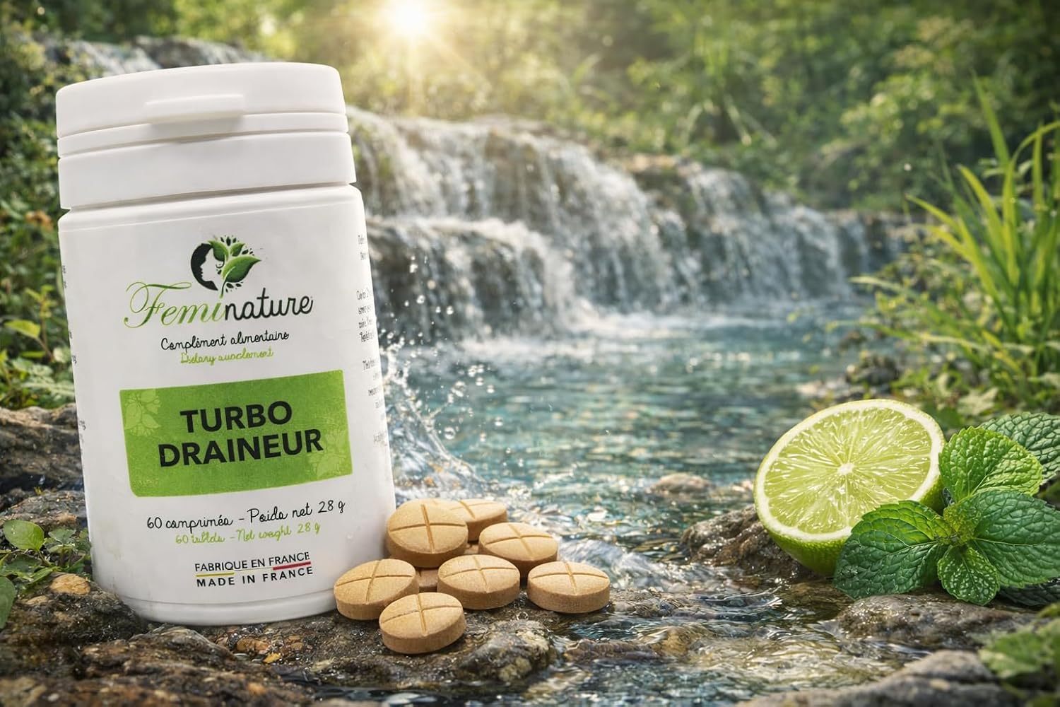 Feminature | Turbo Draineur 2-in-1 – Deep Detox, Elimination & Clean Skin – Dandelion, Burdock, Wild Thought – 60 Tablets – Made in France - Image 7