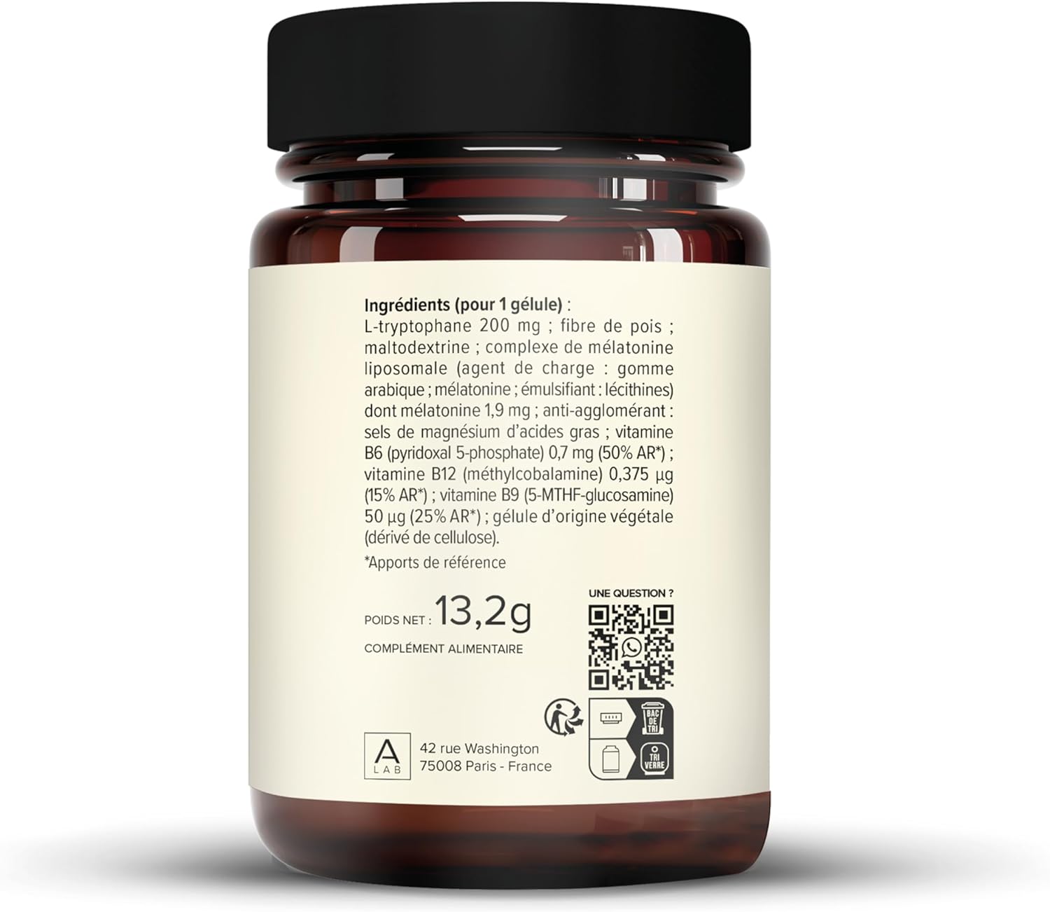 A-LAB Liposomal Melatonin 1.9 mg - Enhanced Assimilation - Sleep Supplement, Jetlag - 30 days taken - Made in France - Image 5