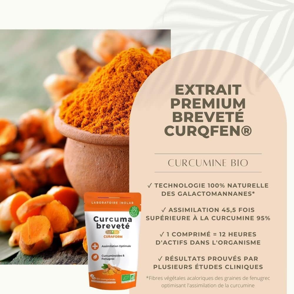 CurQfen® Patented BIO Turmeric | Organic Microencapsulated Curcumin = Superior Assimilation to Piperine Black Pepper | Clinically Proven Results | Curaform - Image 3