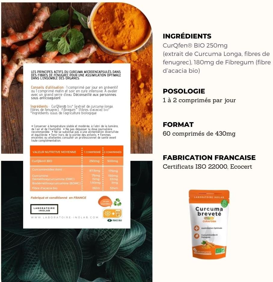 CurQfen® Patented BIO Turmeric | Organic Microencapsulated Curcumin = Superior Assimilation to Piperine Black Pepper | Clinically Proven Results | Curaform - Image 5