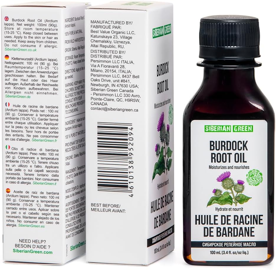 Burdock Oil - Pure and Natural Siberian Burdock Root Oil for Hair and Skin Care - Easy to Apply Hair Oil for All Hair Types - Antifel Oil - Image 5