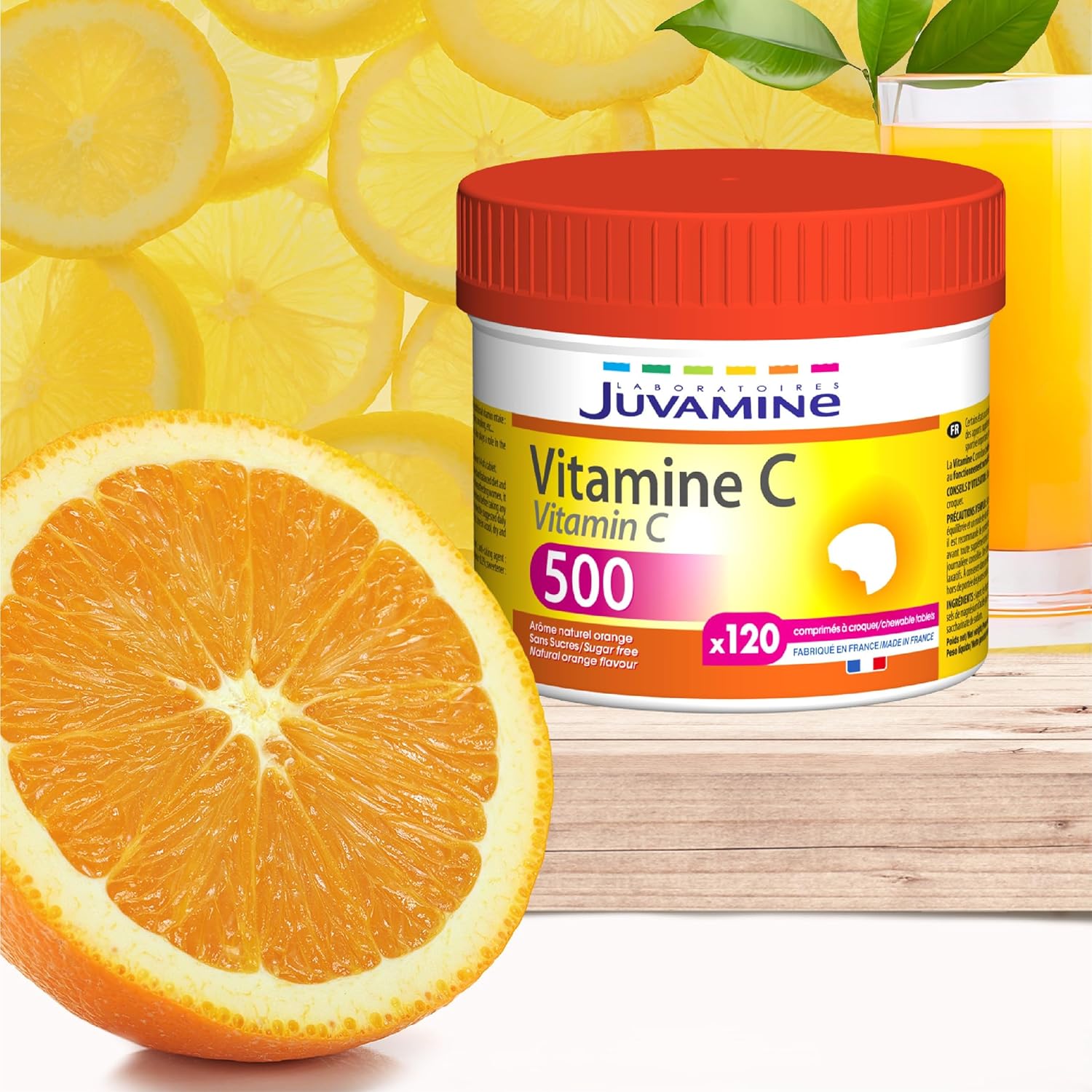 JUVAMINE - Vitamin C500 - Maxi Format - 120 Chewable Tablets (Pack of 1) - Image 4