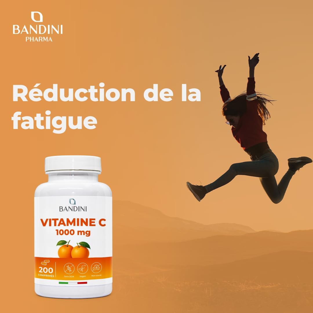 Bandini Vitamin C 1.000mg 200 Tablets (+6 Months) | Immune System, Skin, Bones, Nails, Hair | 100% Vegan High Dose L-Ascorbic Acid Supplement - Image 3