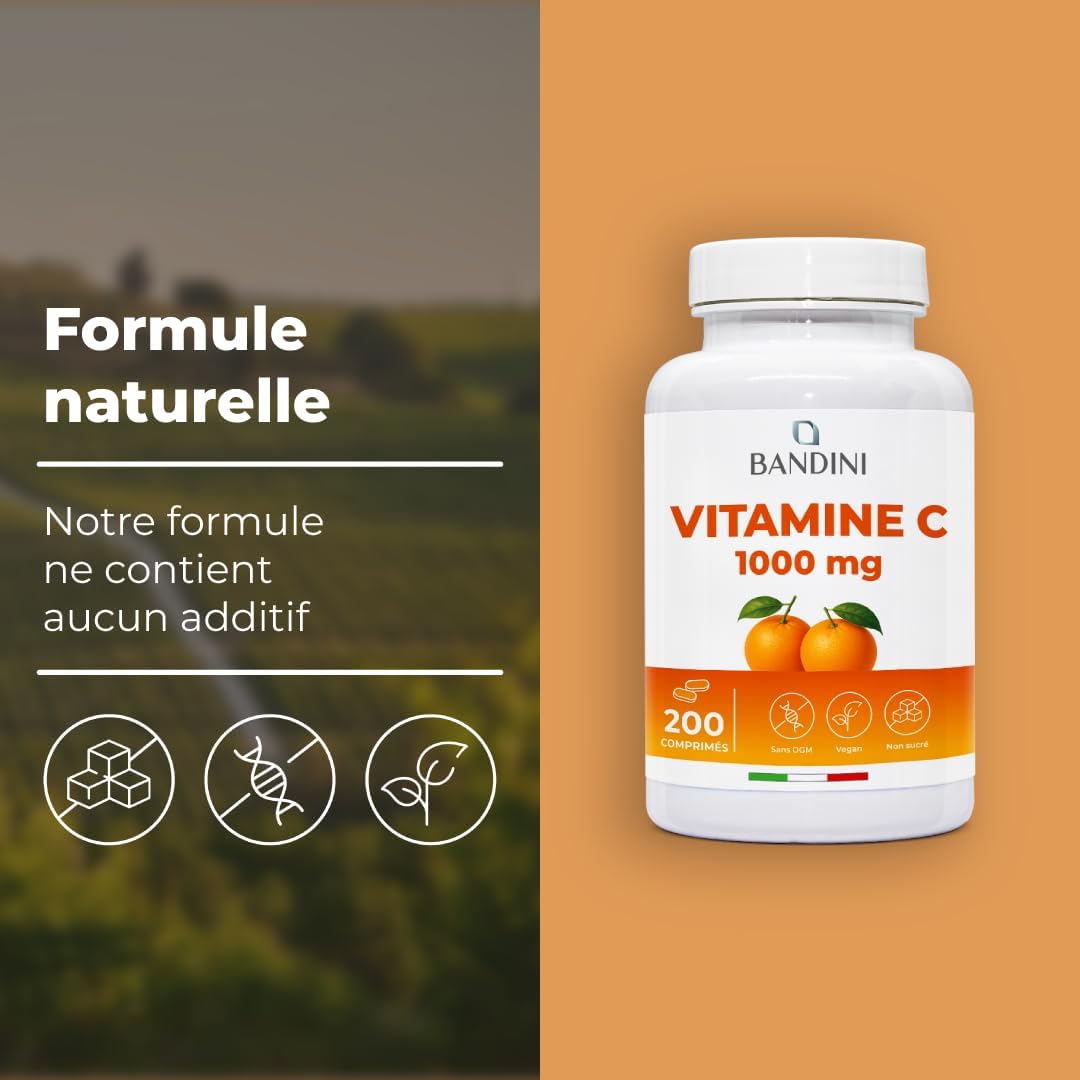 Bandini Vitamin C 1.000mg 200 Tablets (+6 Months) | Immune System, Skin, Bones, Nails, Hair | 100% Vegan High Dose L-Ascorbic Acid Supplement - Image 5