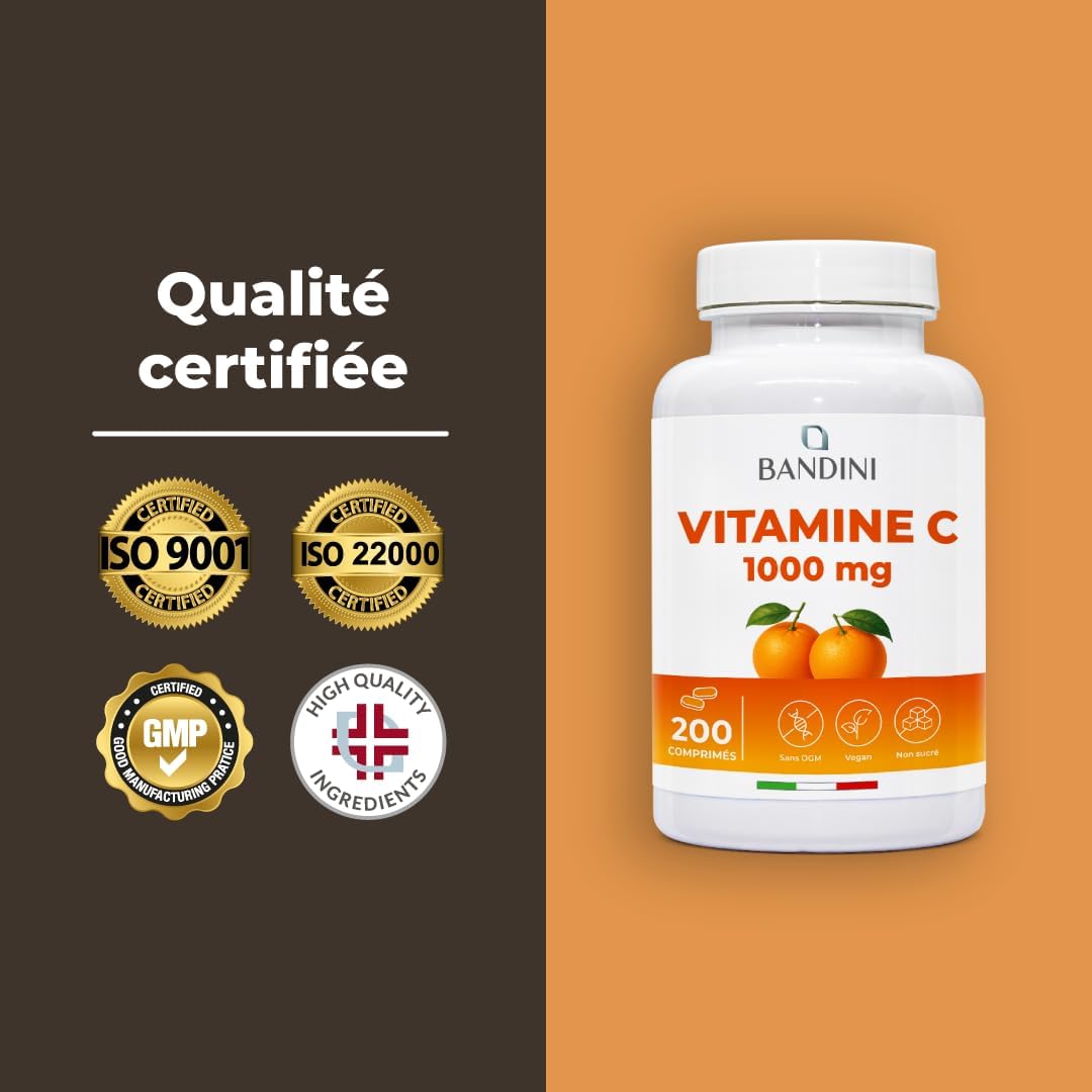 Bandini Vitamin C 1.000mg 200 Tablets (+6 Months) | Immune System, Skin, Bones, Nails, Hair | 100% Vegan High Dose L-Ascorbic Acid Supplement - Image 7
