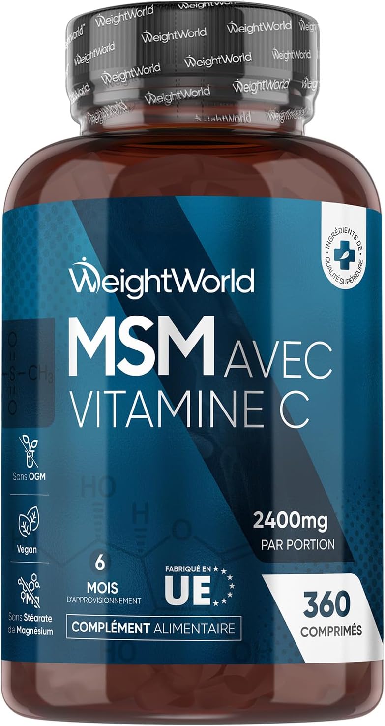 MSM Vitamin C 2400mg Per Serving, 360 Vegan Tablets 6 Month Supply, Methylsulfonylmethane with Ascorbic Acid (Vitamin C) Tablets Instead of MSM Powder & Capsules - Image 2