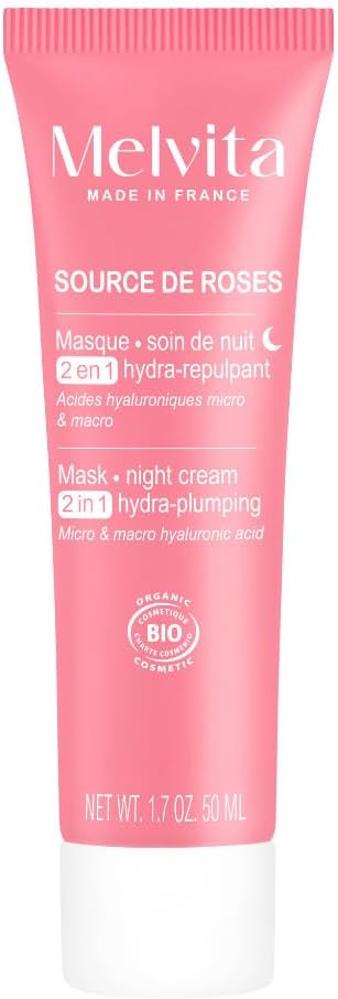 Melvita - 2 in 1 Mask - Hydra-Plumping Night Care - Micro and Macro Hyaluronic Acids - Hydration and Smoothing Effect - All Skin Types - 50 ml - Image 2