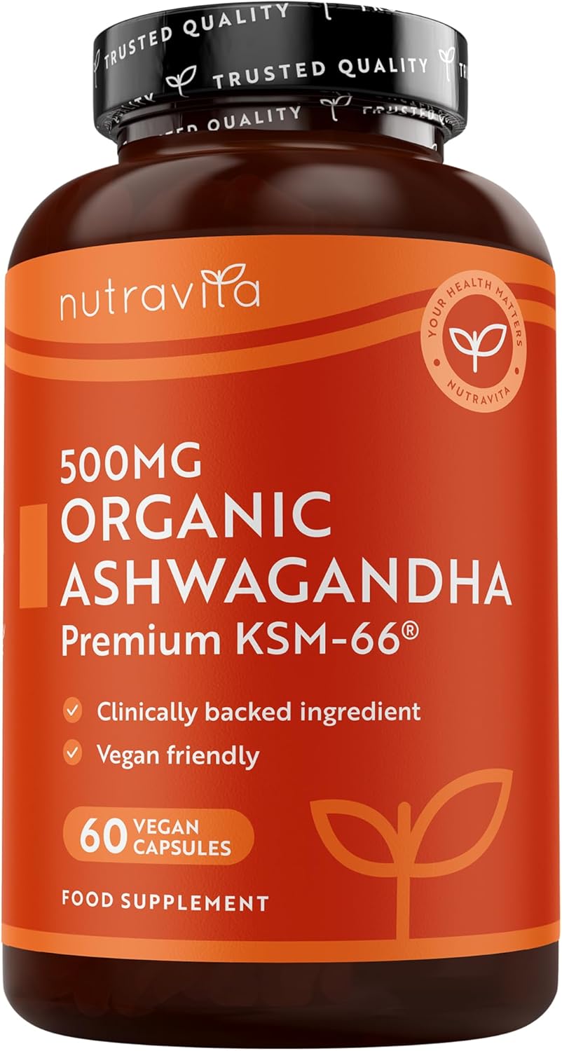 Nutravita Ashwagandha Bio KSM-66® 500mg - 60 Vegan Capsules - Full Spectrum Root Extract - High Quality - Naturally Present Withanolides - Certified Organic Ashwagandha Supplement - Image 2