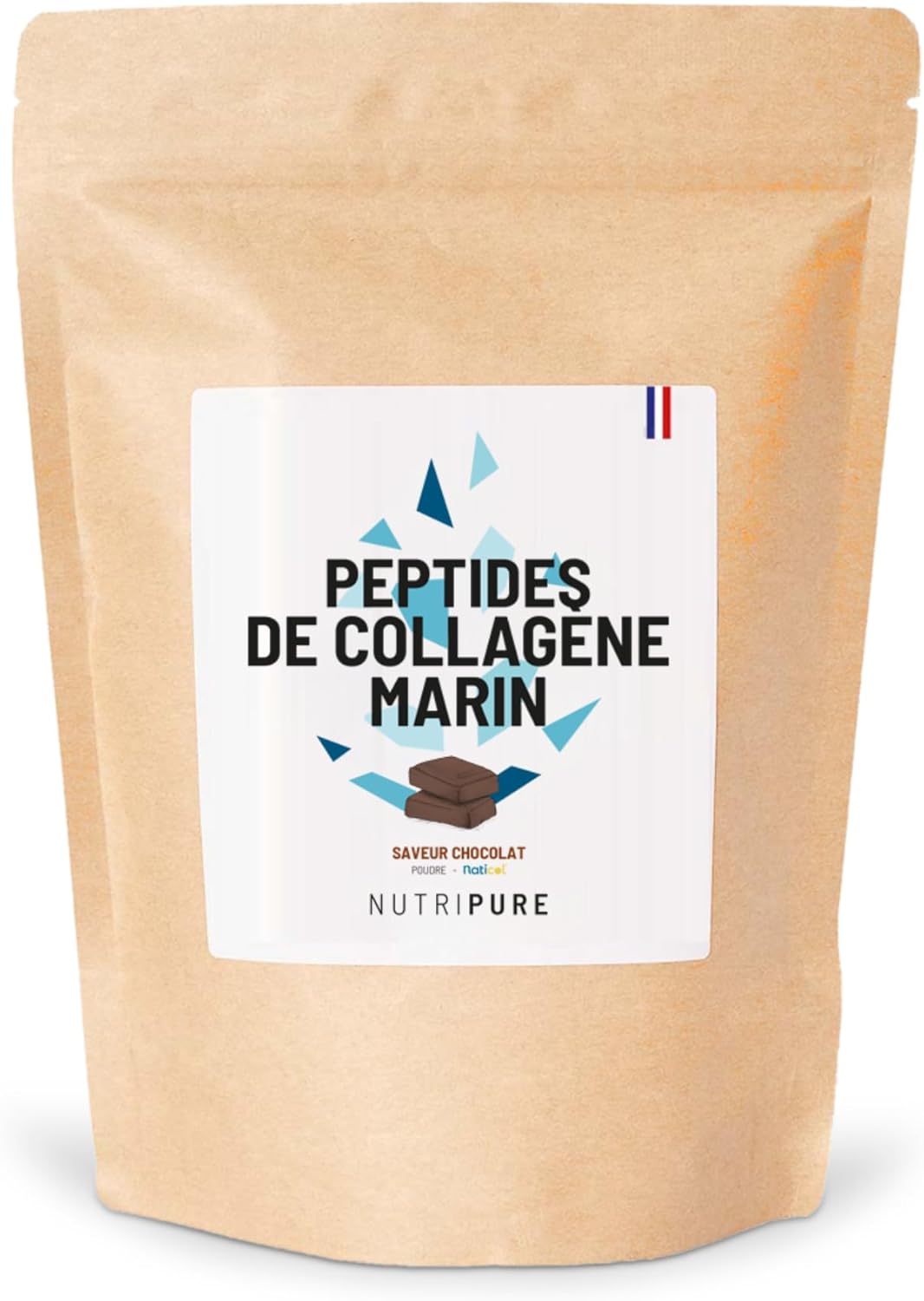 Nutripure | Wild Marine Collagen Powder | Joint Supplement, Hair & Nail Care, Skin | Hydrolized Marine Collagen | Chocolate | Bag of 310g | 1 Month | Made in France - Image 2