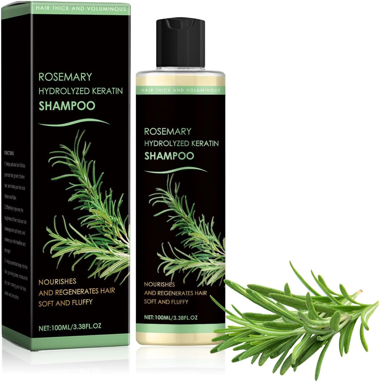 Organic Rosemary Shampoo, Hydrolyzed Keratin Shampoo with Rosemary, Organic Rosemary Shampoo for Thinning Hair for Women and Men, Nourishes and Strengthens Hair (1pc) - Image 2