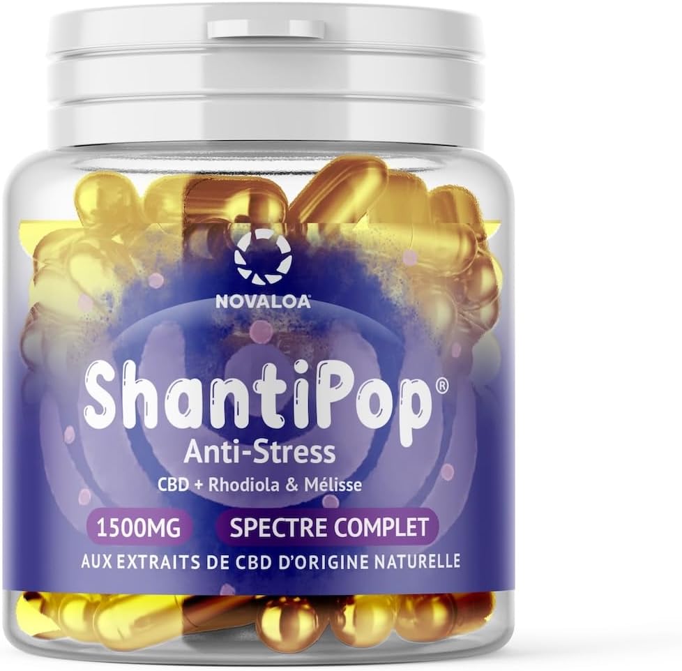 ShantiPop - Anti-Stress Liquid Capsules - From Cold-Pressed Hemp Seed Oil 1500mg - Rhodiola & Lemon Balm - Made in France - 30 Capsules - Image 2