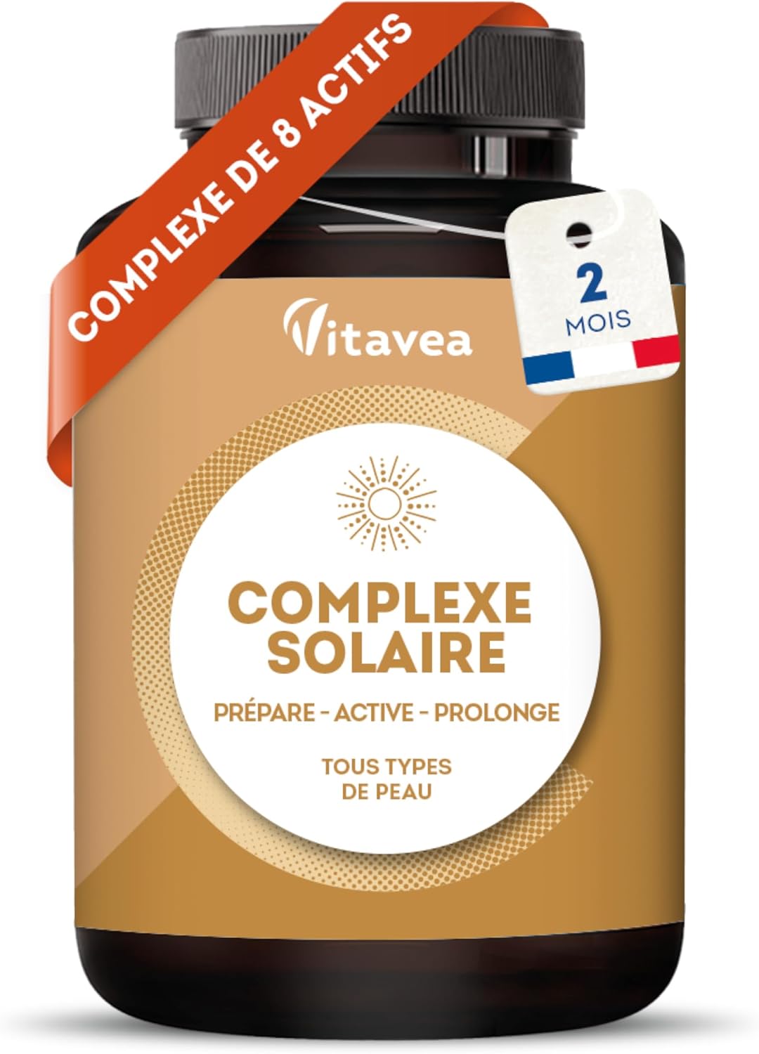 Sun & Tan Accelerator - Natural & Uniform Tan - With Beta-Carotene, Lycopene, Copper & Borage Oil - All Skin Types - 60 Capsules - Made in France - Vitavea - Image 2