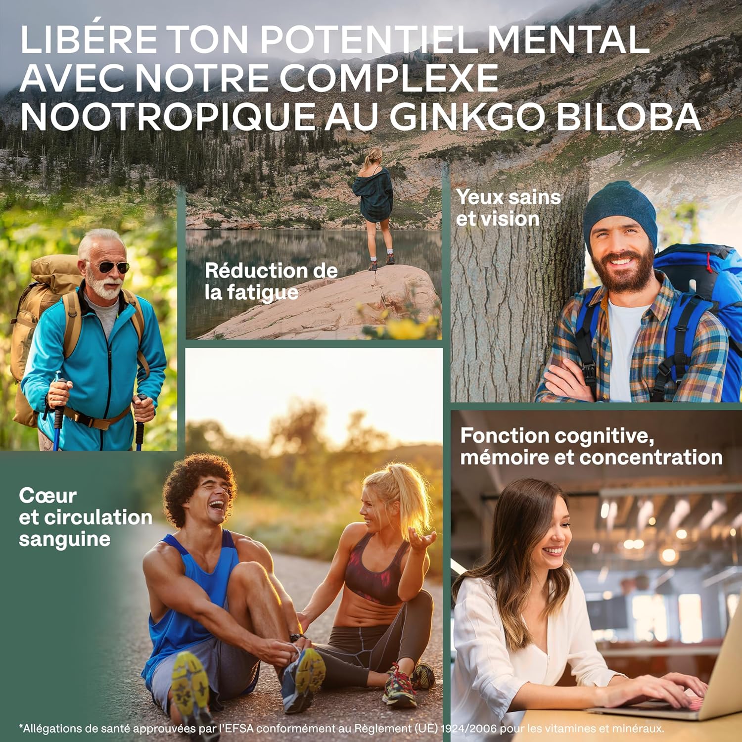 Ginkgo Biloba 7500mg 50:1 with Panax Red Korean Ginseng, Bacopa Monnieri, Zinc, Vitamin B Complex - Powerful Nootropic Blood Circulation, Memory and Concentration, Energy - 180 Capsules - Image 4
