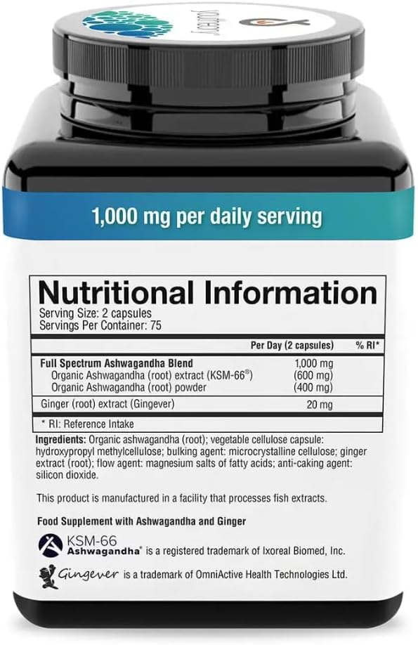 Youtheorry Ashwagandha Wellbeing, Gluten Free, Dairy Free, 150 Vegetarian Capsules - Image 4