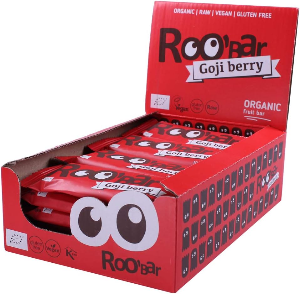 Roo'bar Goji Berry Energy Bar - Organic & Vegan - 30g (Pack of 3) - Image 3