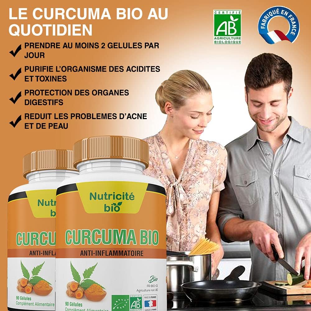 Organic Turmeric 90 Capsules – Complete Turmeric Longa Powder – Inflammation, Digestion & Painful Joints – Anti-inflammatory & Natural Antioxidant – Vegan – Certified Organic – Made in France - Image 5
