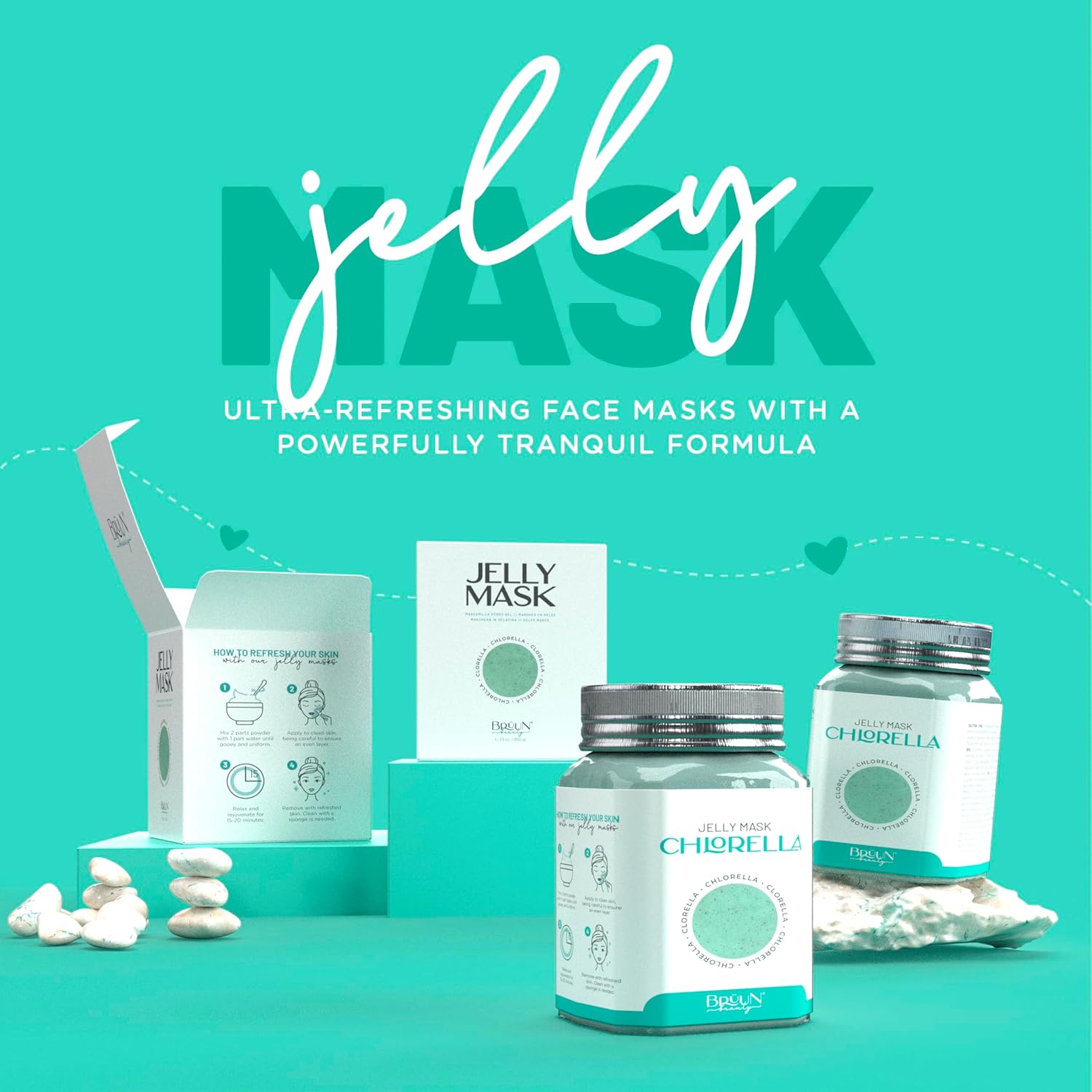 BRÜUN - Peel Off Hydrogel Professional Premium Modeling Chlorella Jar Gums Mask Powder Mask Ideal for Beauticians Spa Skincare Hydro Face Mask - Image 3