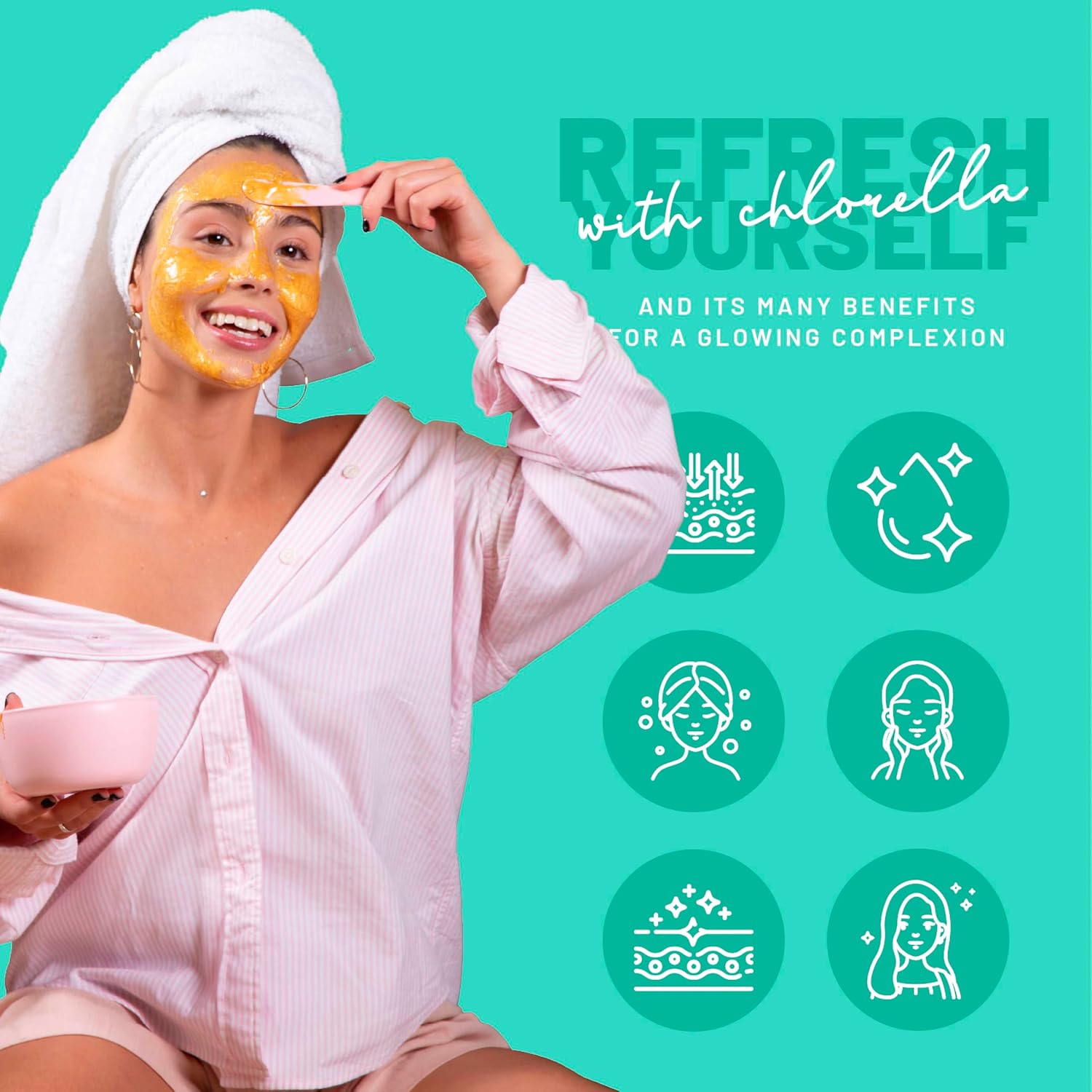 BRÜUN - Peel Off Hydrogel Professional Premium Modeling Chlorella Jar Gums Mask Powder Mask Ideal for Beauticians Spa Skincare Hydro Face Mask - Image 4