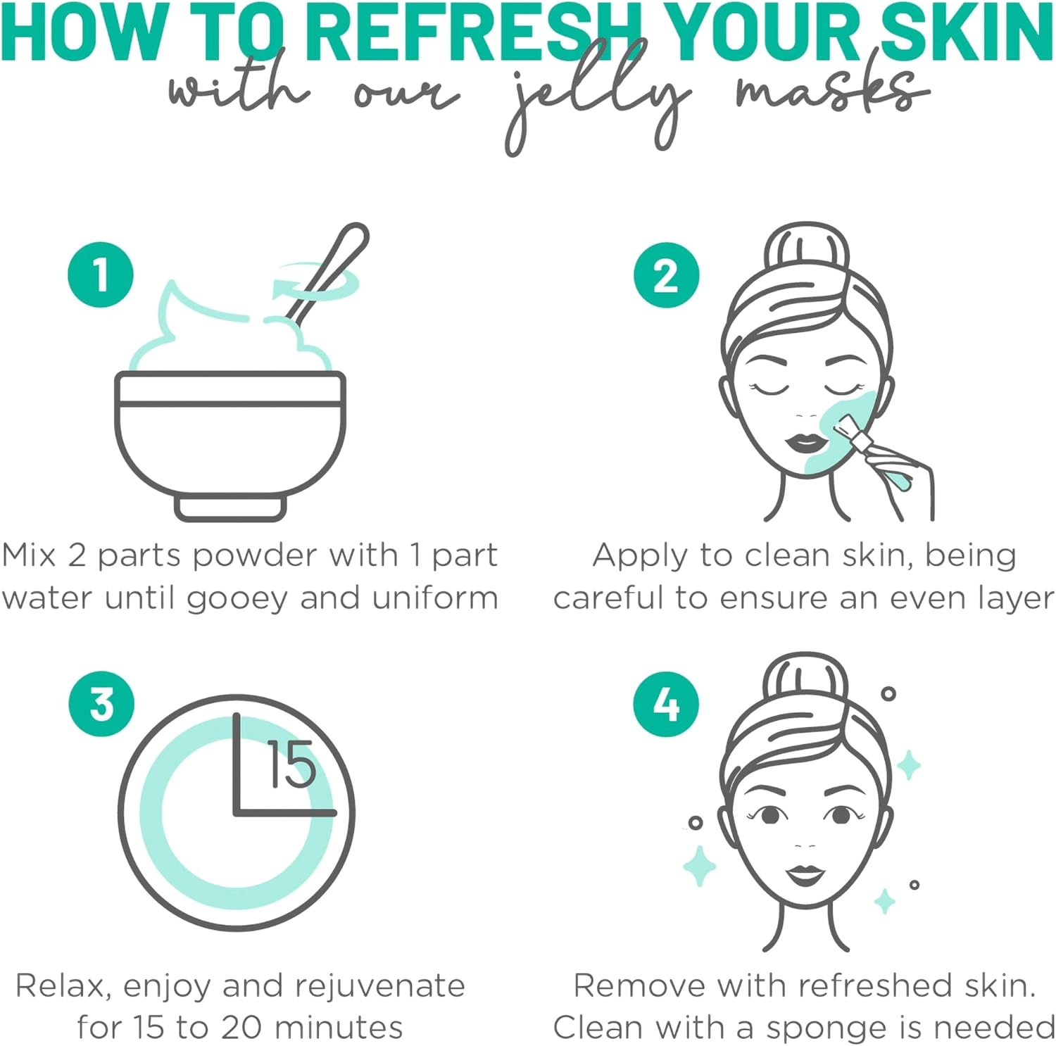 BRÜUN - Peel Off Hydrogel Professional Premium Modeling Chlorella Jar Gums Mask Powder Mask Ideal for Beauticians Spa Skincare Hydro Face Mask - Image 5