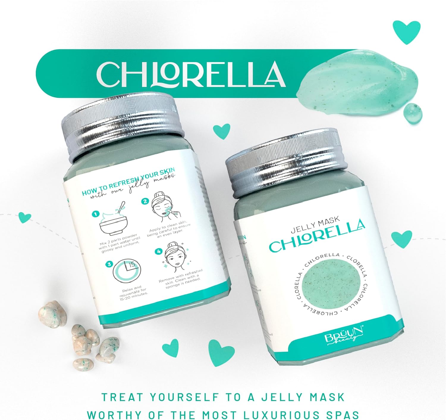 BRÜUN - Peel Off Hydrogel Professional Premium Modeling Chlorella Jar Gums Mask Powder Mask Ideal for Beauticians Spa Skincare Hydro Face Mask - Image 6
