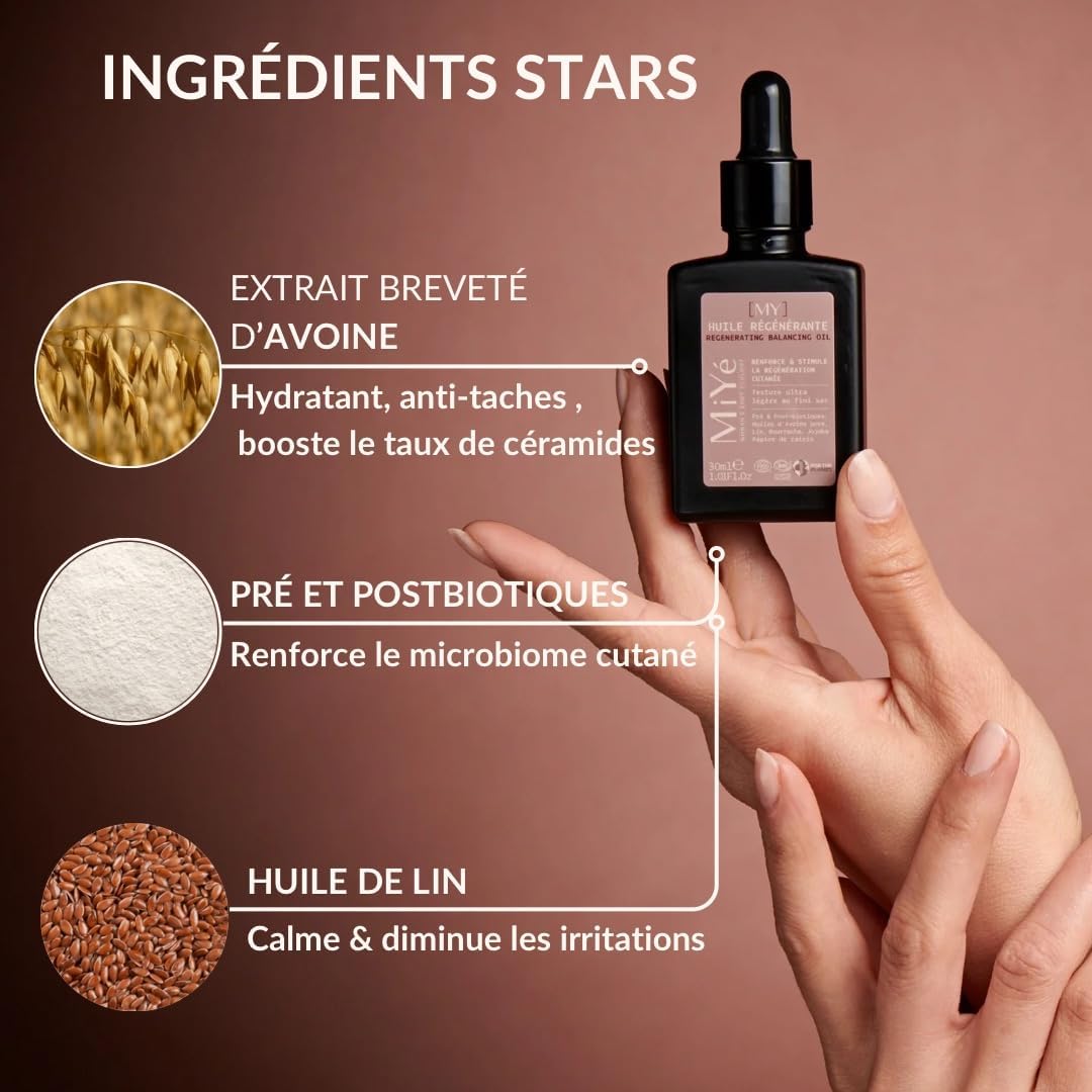 MiYé | Regenerating Face Oil | Jojoba Oil, Flax, Borage & Grapeseed | Organic Face Care | All Skin Types | 30ml - Image 5